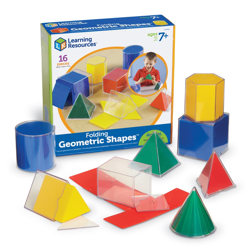 Geometric Solids with folding nets & shapes 16 pieces