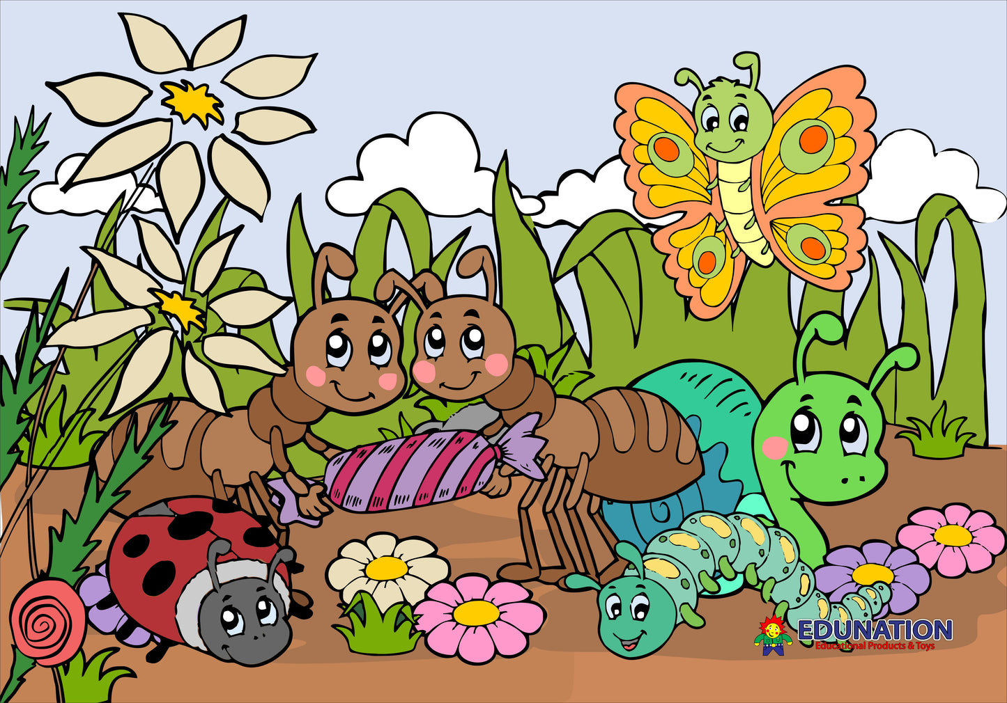 Wooden Puzzle Frame A3 - 30pc Bug Friends