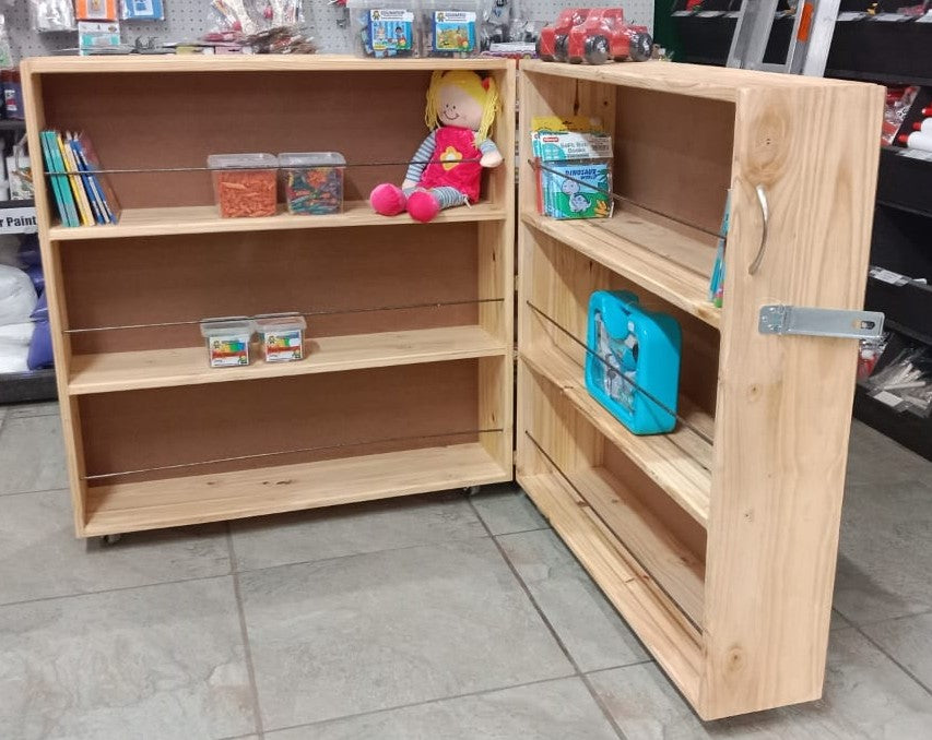 Wooden Book Shelves Single Corner Unit