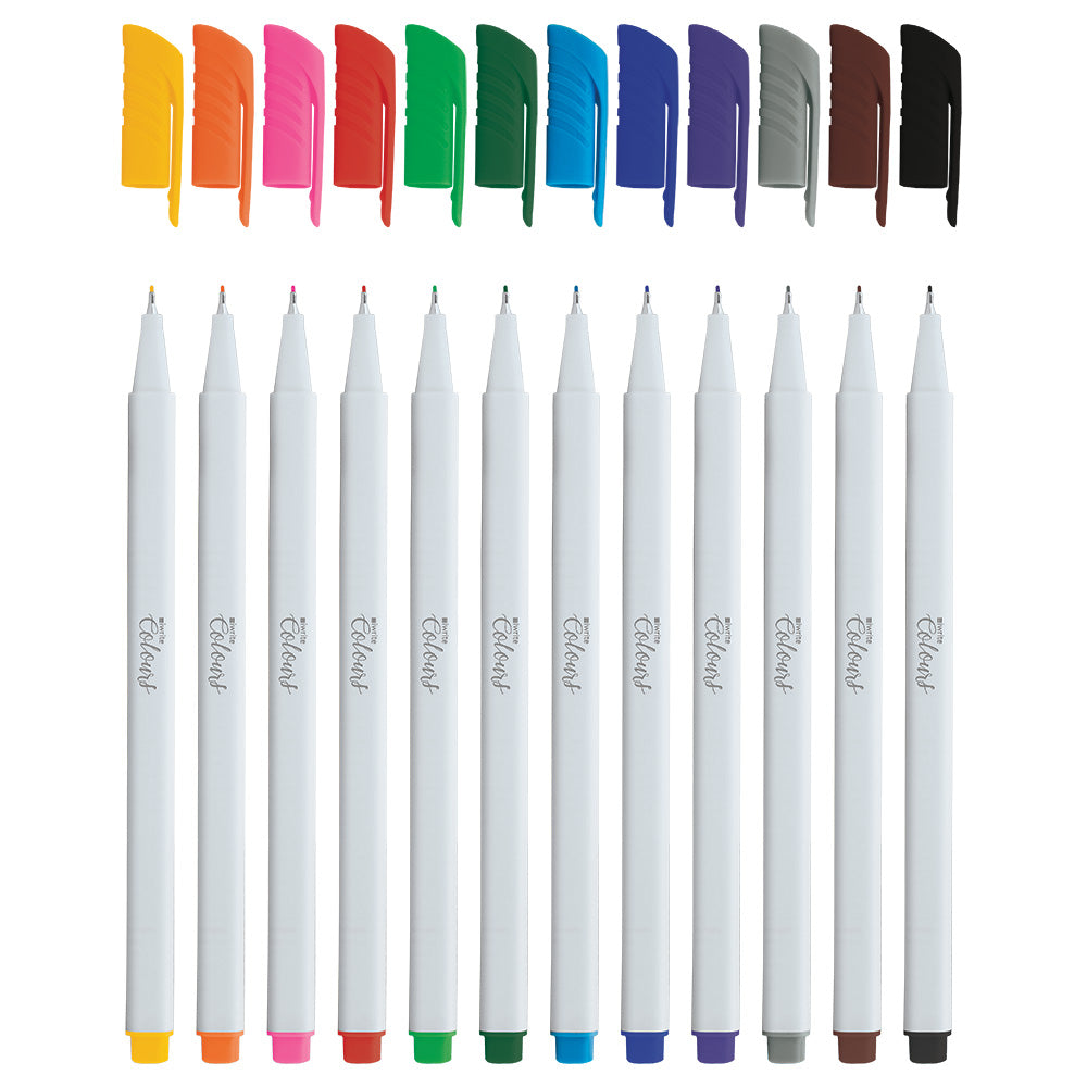 Fineliners - White Barrel - 12's