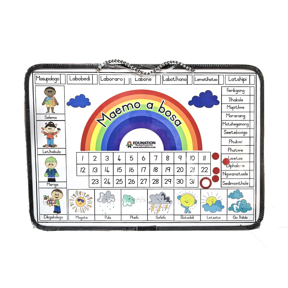 Magnetic Date & Weather Board A2(600x420mm) - Setswana