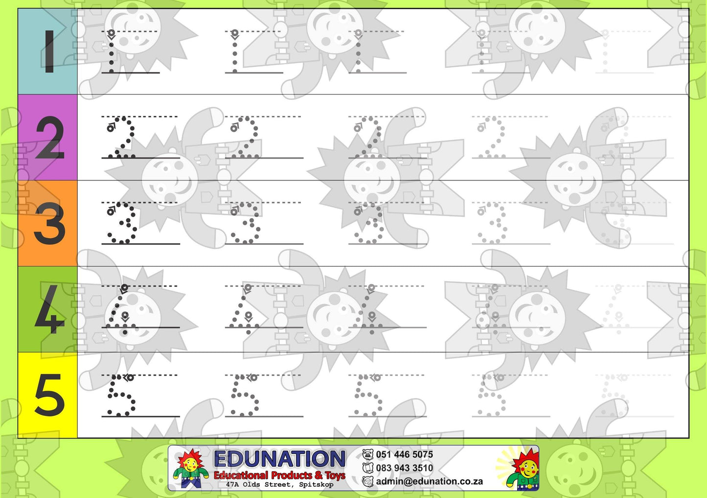 1 - 10 Symbols -double sided - Edunation South Africa