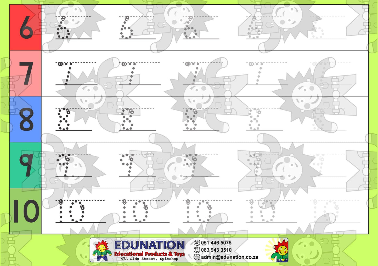 1 - 10 Symbols -double sided - Edunation South Africa
