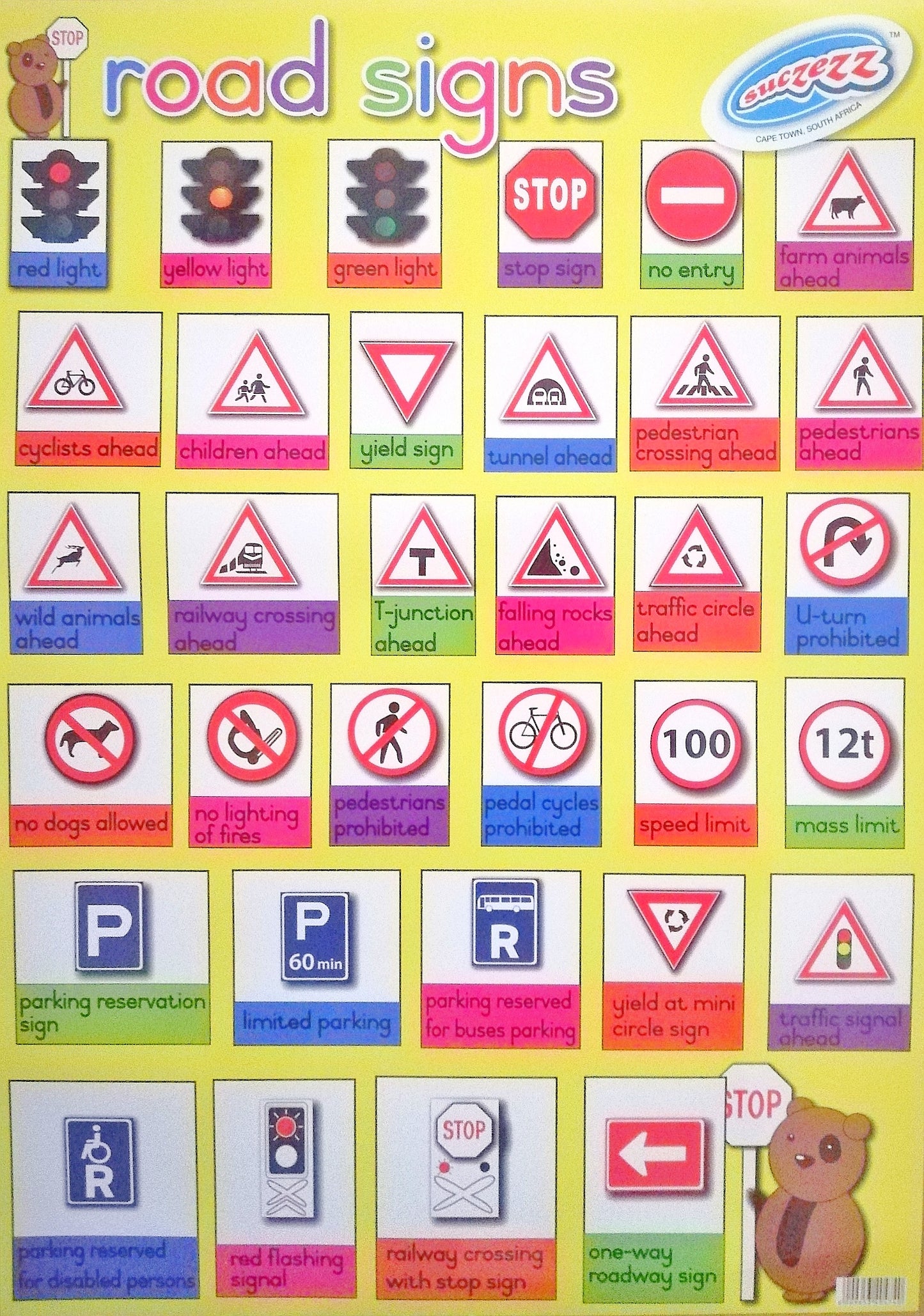 Poster - Road signs Edunation South Africa Posters and Charts