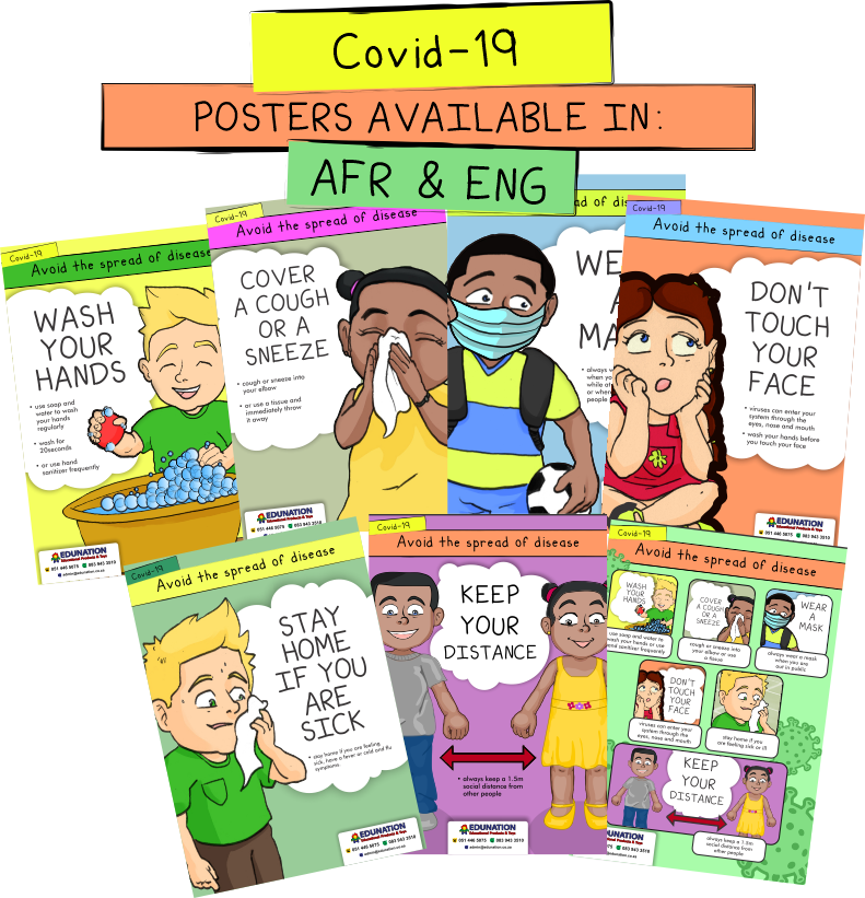 Covid-19 Muurkaarte A4 Poster Stel van 7