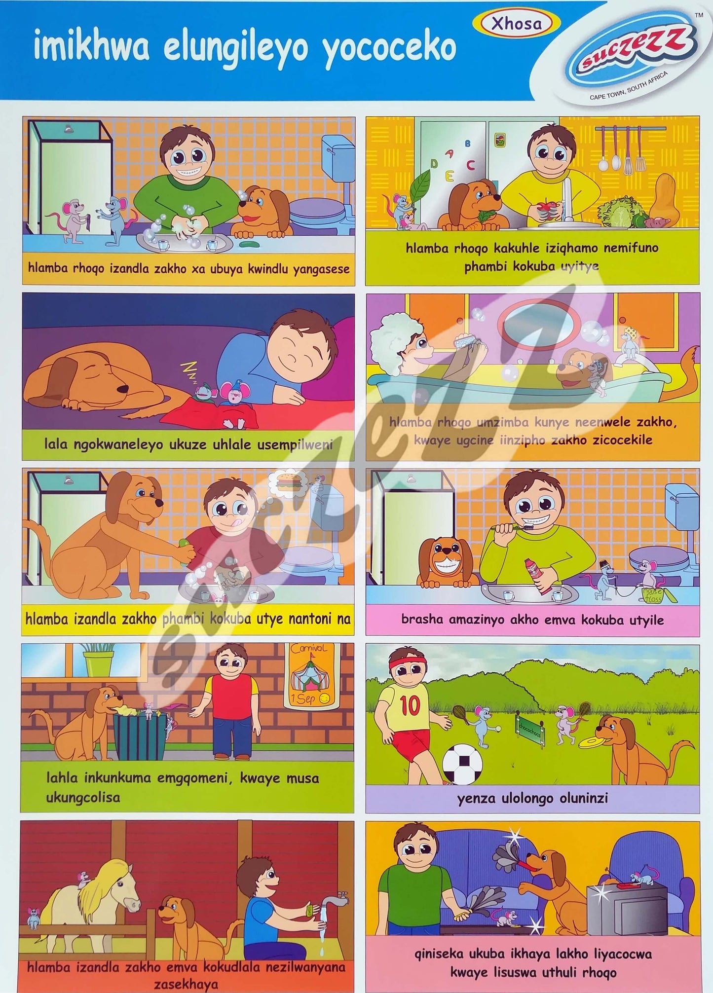 Poster - Imikhwa Elungieyo Yococeko (Good Hygiene Habits) - Xhosa