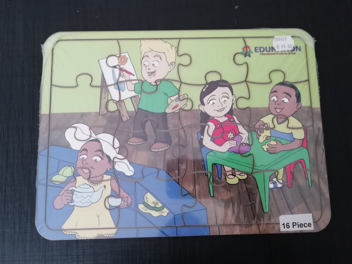 Wooden Puzzle Frame A4 - 16pc Dough & Paint Play Edunation South Africa A4 Frame Puzzles