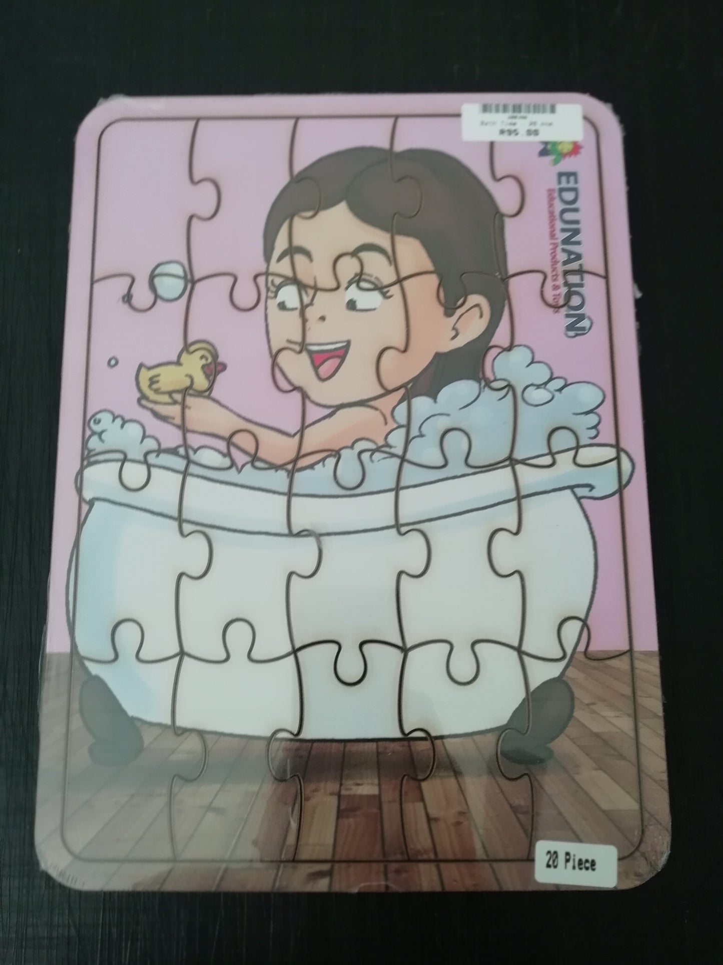 Wooden Puzzle Frame A4 - 20pc Bath Time Edunation South Africa A4 Frame Puzzles