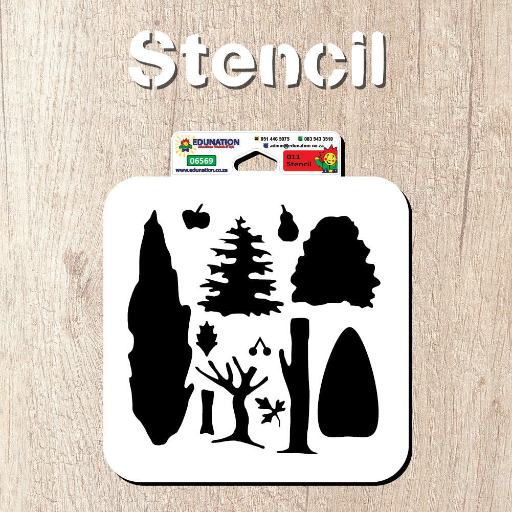 011 Stencil 16x16cm Trees