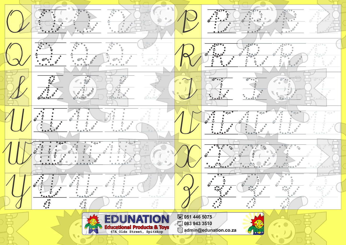 Cursive A-Z Writing - Double Sided - Edunation South Africa