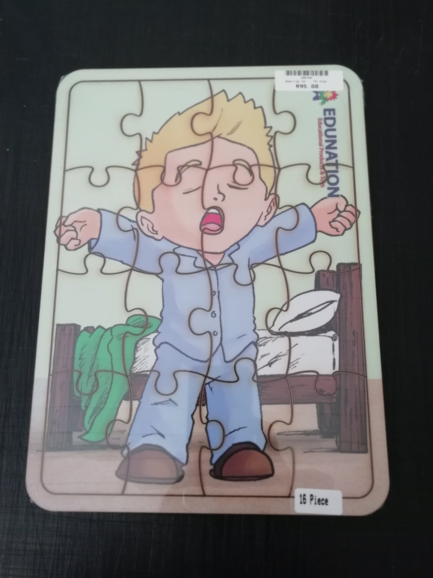 Wooden Puzzle Frame A4 - 16pc Waking up