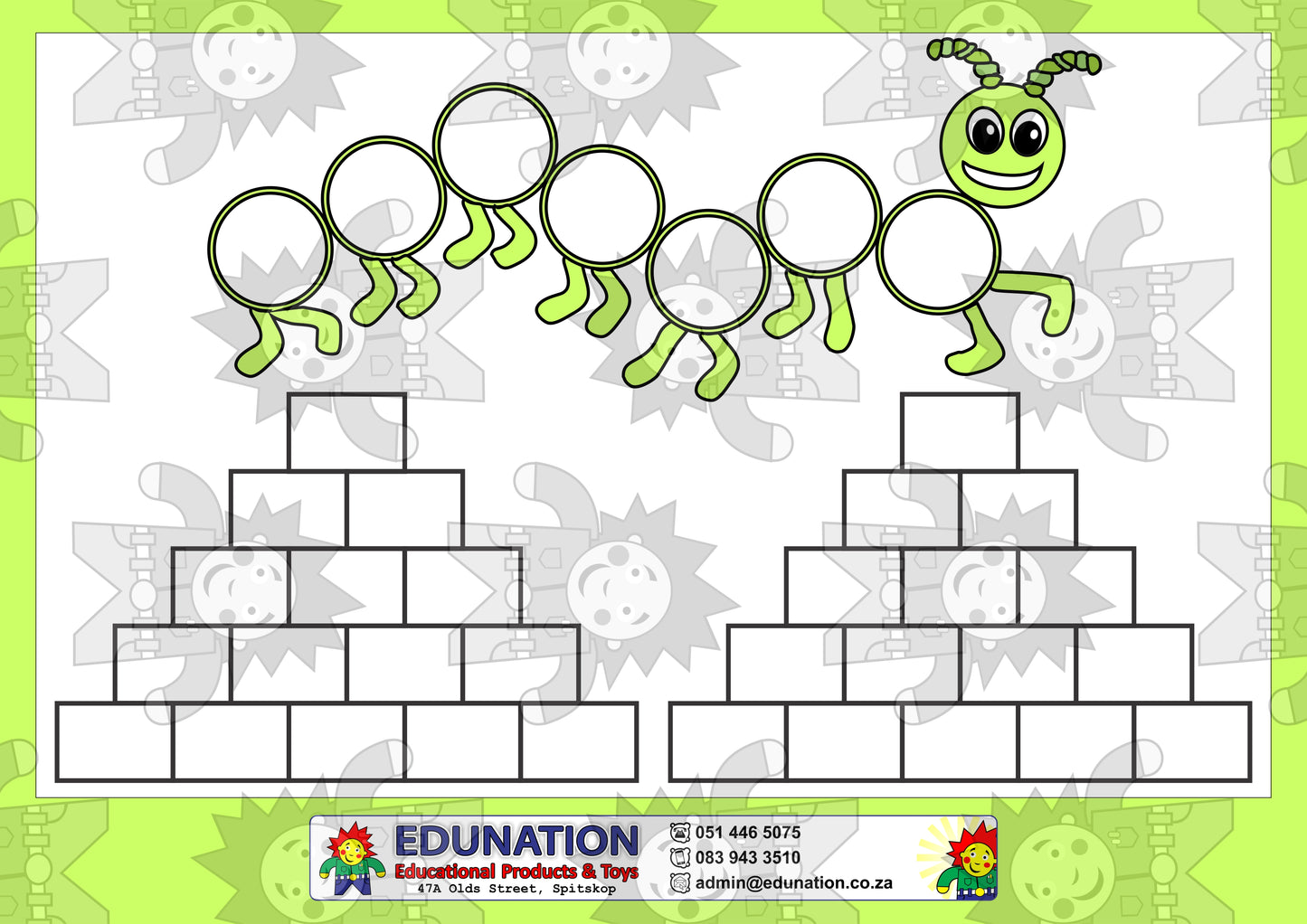 Worm Math Activity - Single Sided - Edunation South Africa