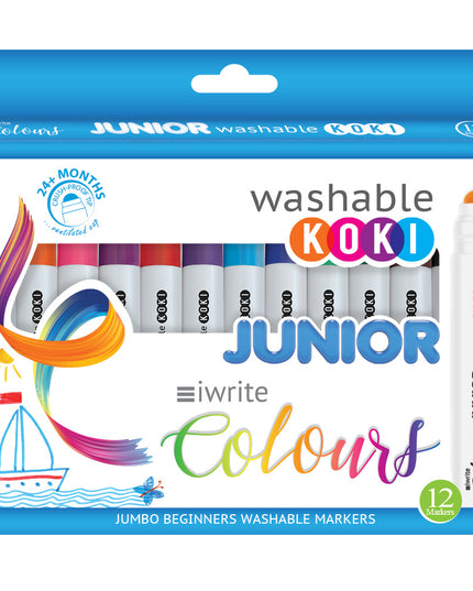 Junior Washable Koki - Crush-Proof Fibre Tip - 12's