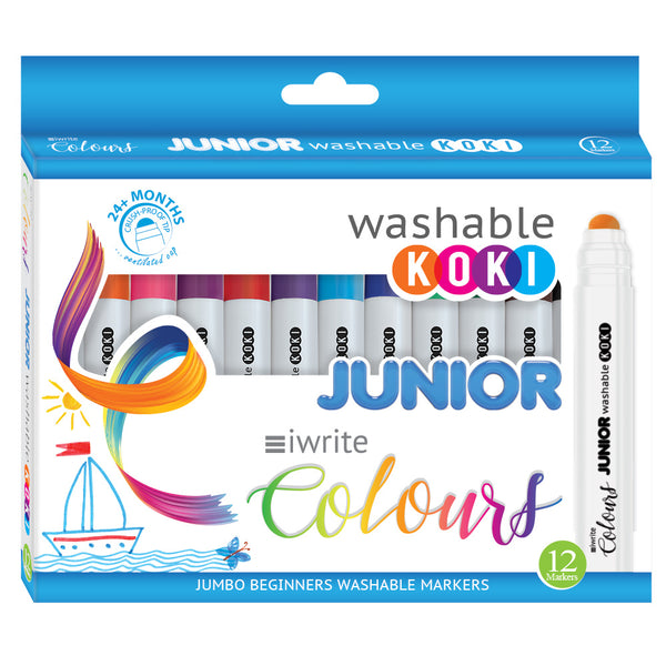 Junior Washable Koki - Crush-Proof Fibre Tip - 12's