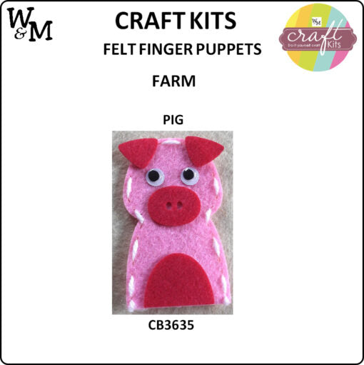 Craft Kit felt finger puppet - Pig