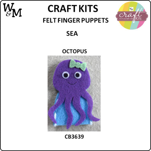 Craft Kit felt finger puppet - Octopus