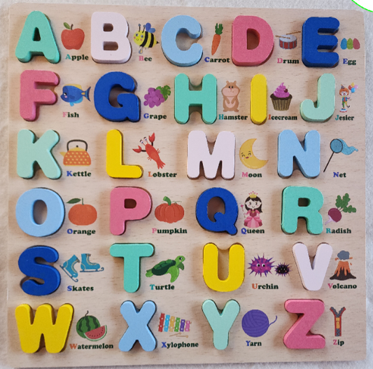 Wood Alphabet with pictures Board 295mm