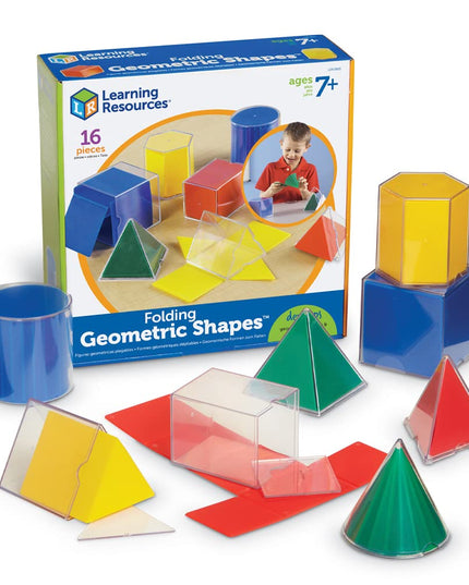 Geometric Solids with folding nets & shapes 16 pieces