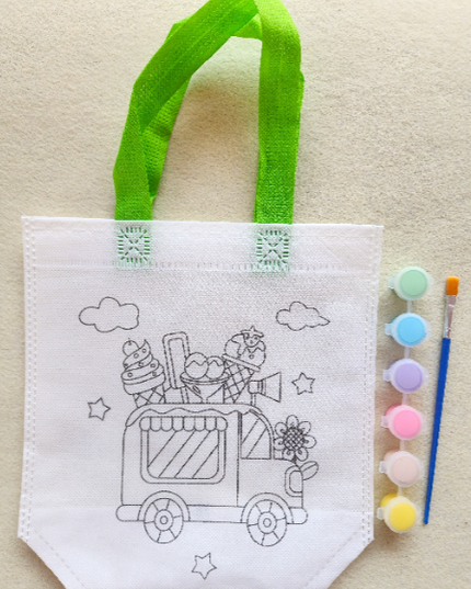Craft Kit Bag ICE -CREAM VAN w Paint + Brush each
