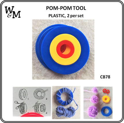 Pom Pom Tool, Plastic 2 Piece Set