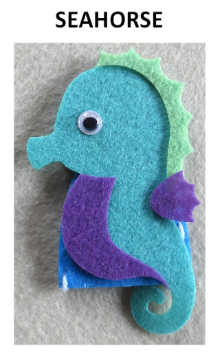 Craft Kit Felt Finger Puppet Sea Horse