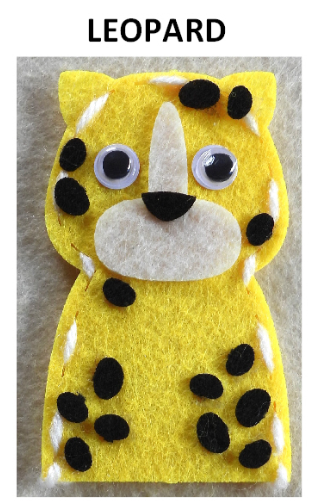 Craft Kit Felt Finger Puppet Wild Life Leopard