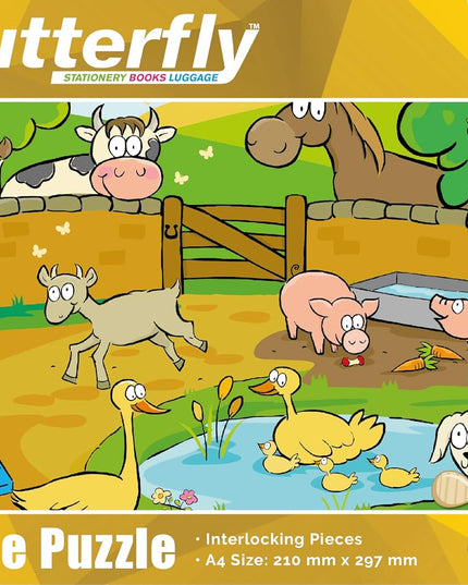 Wooden Puzzle A4 12 Piece - Farm Animals
