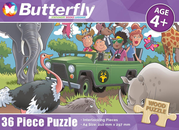 Wooden Puzzle A4 36 Piece - African Safari