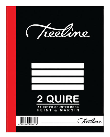 2 Quire Counter Book A4 192pg Feint & Margin 2