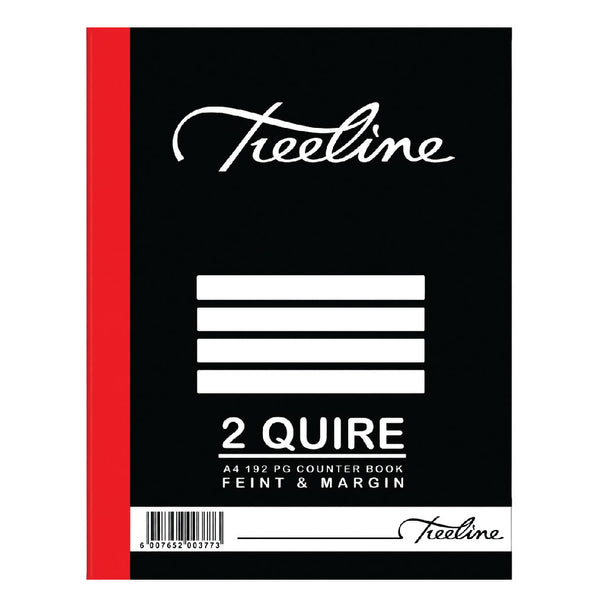 2 Quire Counter Book A4 192pg Feint & Margin 2