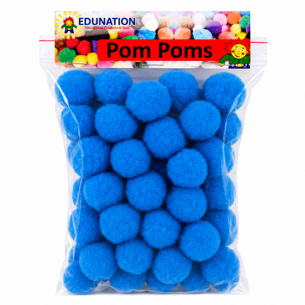 Pom Poms 30mm 50's Blue