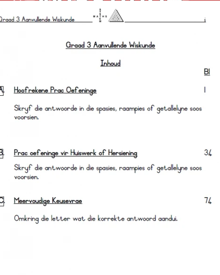 Aanvullende Wiskunde Gr 3