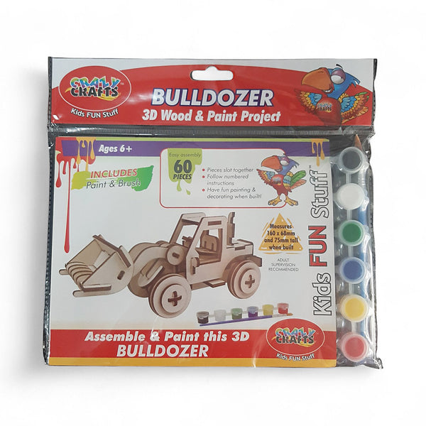 3D Wood & Paint Set - Bulldozer