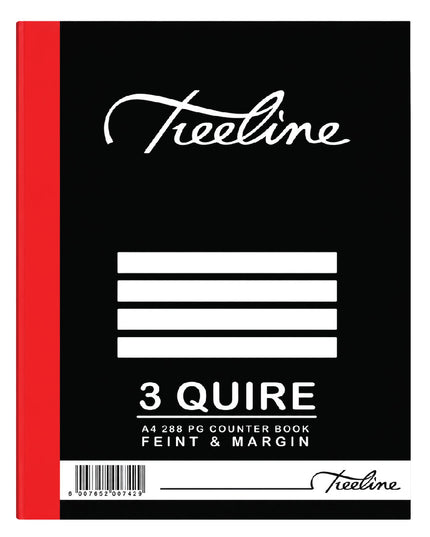 3 Quire Counter Book A4 288pg Feint & Margin 2
