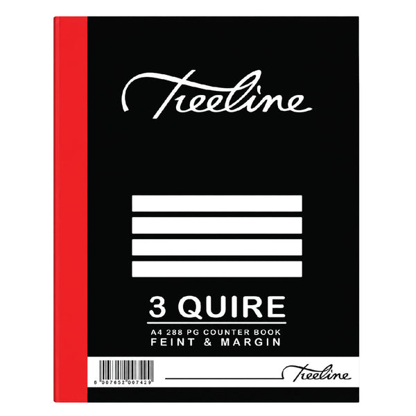 3 Quire Counter Book A4 288pg Feint & Margin 2
