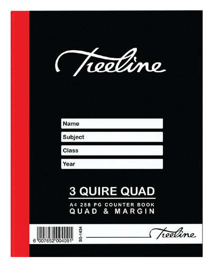 3 Quire Counter Book A4 288pg Quad & Margin 2