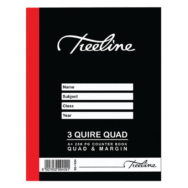 3 Quire Counter Book A4 288pg Quad & Margin 2