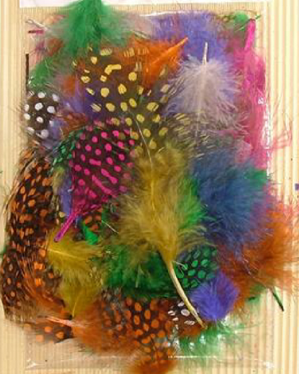 GUINEA FOWL Feathers MIX COLOURS 1g