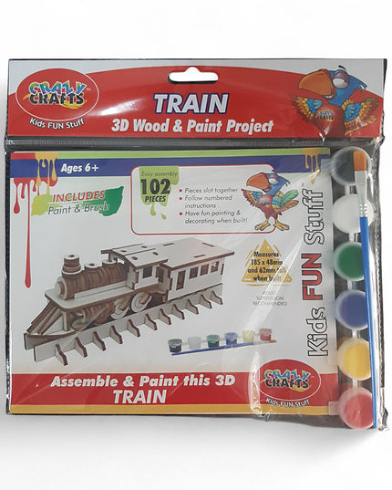 Craft kit - 3D Wood and Paint Set - Train