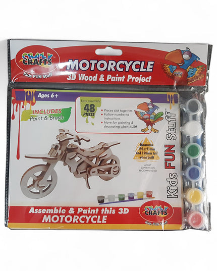 Craft kit - 3D Wood and Paint Set - Motorcycle