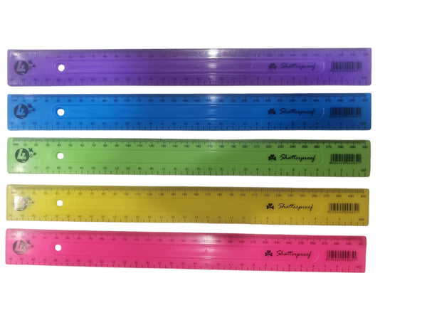 Ruler Plastic Shatterproof 30cm Trefoil