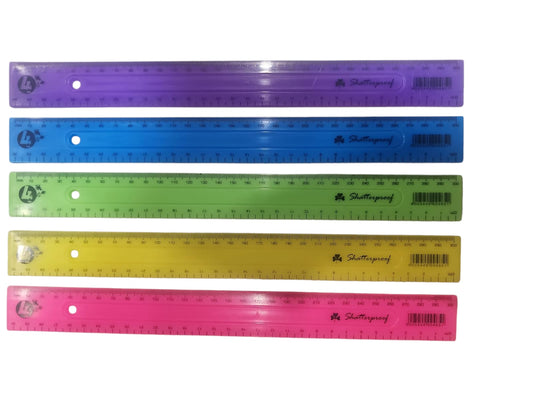 Ruler Plastic Shatterproof 30cm Trefoil