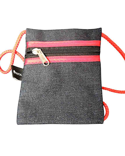 Money Pouch Denim Red