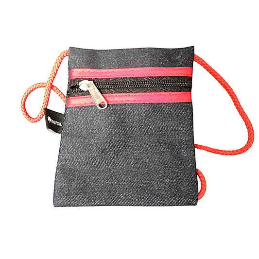 Money Pouch Denim Red
