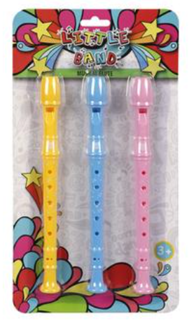 Musical flute set of 3 - 22cm toy