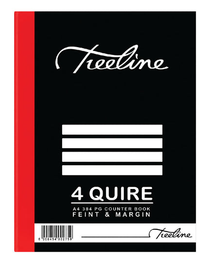 4 Quire Counter Book A4 384pg Feint & Margin 2