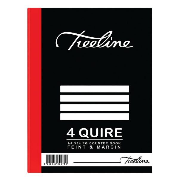 4 Quire Counter Book A4 384pg Feint & Margin 2