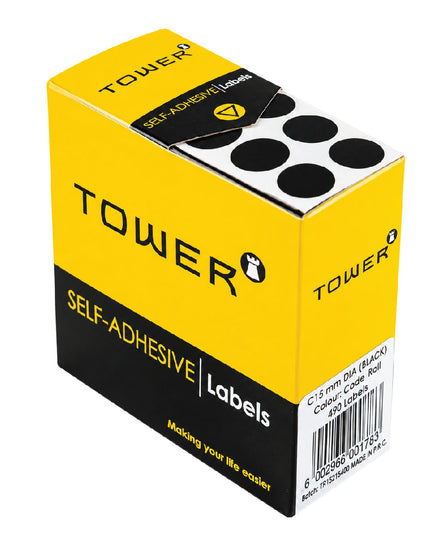 Labels - C13mm - Dot Black - 400's