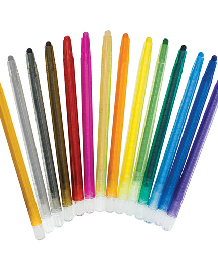 Retractable Wax Crayons Treeline - 12 + 2 piece