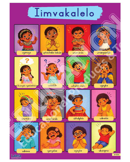 Poster - Lalela Iimvakalelo (Feelings and Emotions) - Xhosa